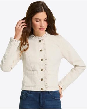 Draper James Ruffle Denim Jacket - White