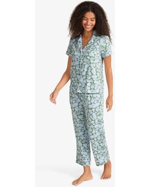 Draper James Short Sleeve Linda In Shell Fan - Blue