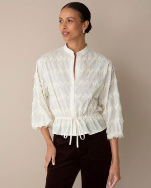 Draper James Top In Fringe - White