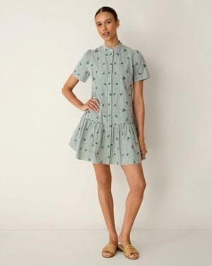 Draper James Molly Mini Dress In Green Gingham