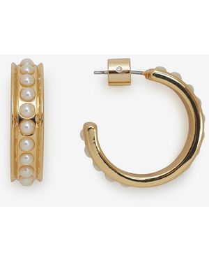 Draper James Pearl Studded Hoops - Metallic