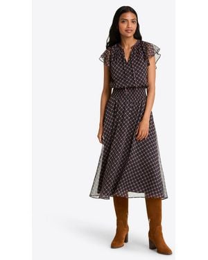 Draper James Tenille Dress In Crinkle Chiffon - Brown