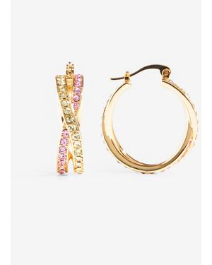 Draper James Jeweled Crossover Hoop Earrings - Metallic