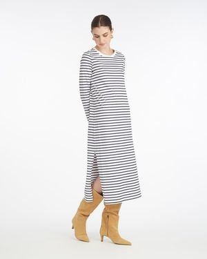 Draper James Sheryl Long Sleeve Dress In Cotton - White