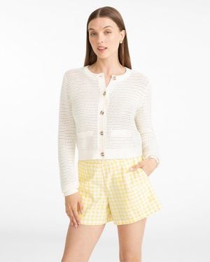 Draper James Open Weave Cardigan - White