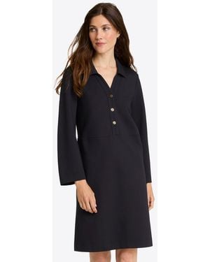 Draper James Lyla Shirtdress In Ponte - Black