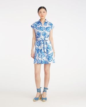 Draper James Trisha Shirtdress In Seashells - Blue