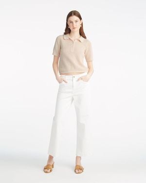 Draper James Sweater Polo With Scalloped Collar - White