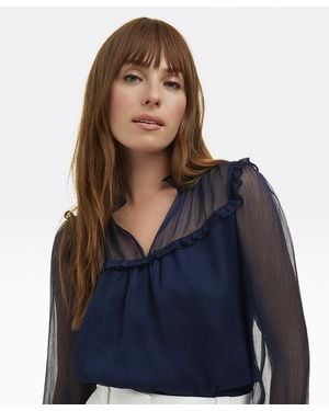 Draper James Gretchen Long-sleeve Top - Blue