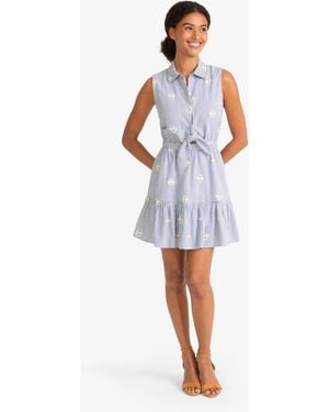 Draper James Laken Tie Waist Stripe Dress - White