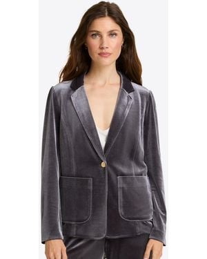 Draper James Blazer In Velvet - Gray