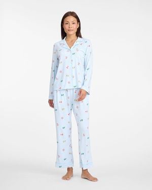 Draper James Linda Long-sleeve Pajama Set In Winter Wonderland - White