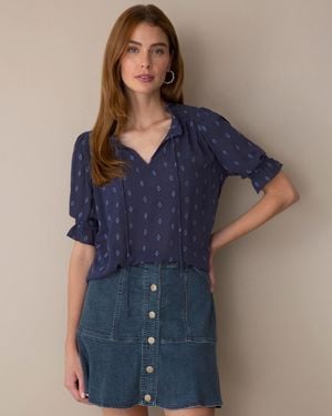 Draper James Top In Navy - Blue