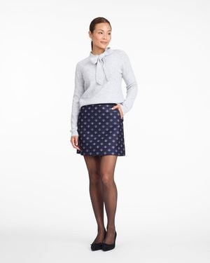 Draper James Bow Sweater In Gray - Blue