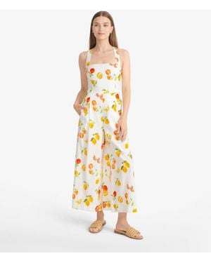 Draper James Kendall Jumpsuit Citrus Print - Metallic