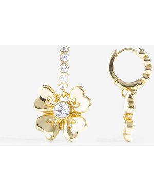 Draper James Lucky Clover Hoop Earrings - Metallic