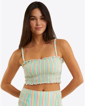 Draper James Smocked Bikini Top - Blue