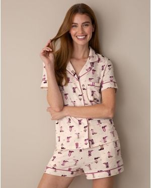 Draper James Sara Pajama Set In Cowboy Print - Brown