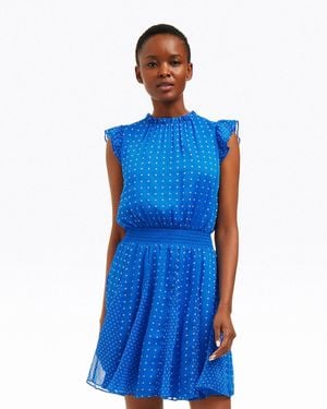Draper James Camellia Mini Dress In Blue Dots
