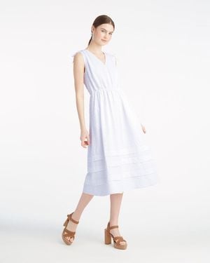 Draper James Rowan Midi Dress In Seersucker - White