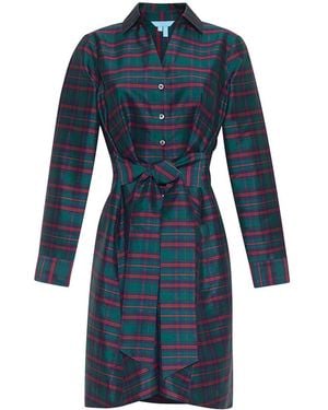 Draper James Layla Mini Shirtdress In Plaid - Blue
