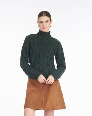 Draper James Oversized Cable Funnel Neck - Green