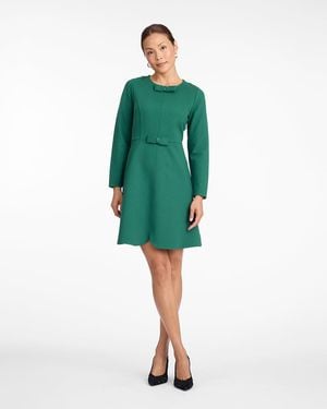 Draper James Long-sleeve Sadie Shift Dress In Evergreen