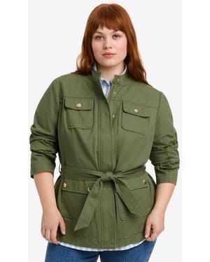 Draper James Field Jacket In Green Twill - Multicolor