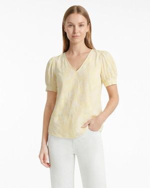 Draper James Striped Fil Coupe Heidi Top - Natural
