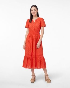 Draper James Hollie Midi Dress In Embroidered Flower