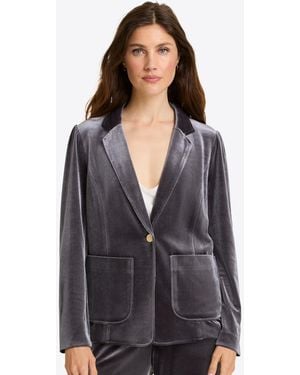 Draper James Blazer In Velvet - Gray