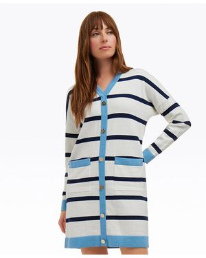 Draper James Cassadee Cardigan Sweater Dress - Blue