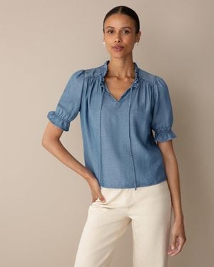 Draper James Top In Medium Wash - Blue