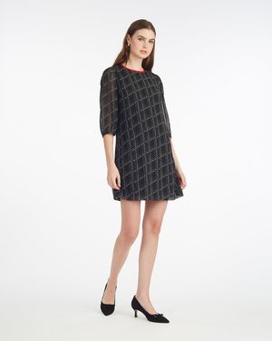 Draper James Ava Mini Dress In Dainty Check - Black