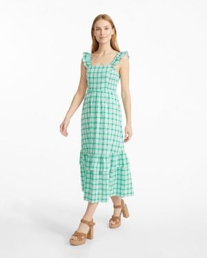 Draper James Carrie Midi Dress In Green Plaid