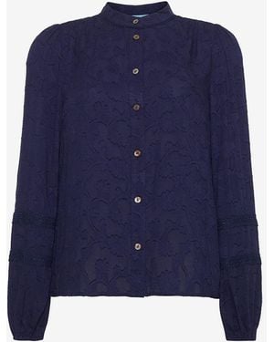 Draper James Long-sleeve Button Down Top - Blue