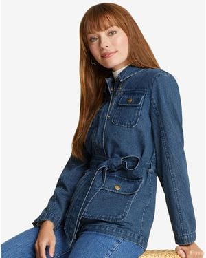 Draper James Field Jacket In Dark Wash Denim - Blue