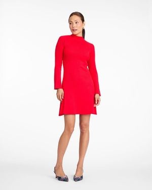 Draper James Lennox Mockneck Ribbed Knit Dress In Red