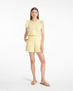 Draper James Grid Print Top - White
