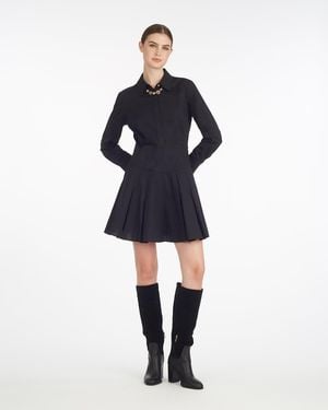 Draper James Mia Mini Dress In Stretch Cotton Poplin - Blue