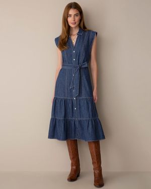 Draper James Laura Denim Midi Dress - Blue