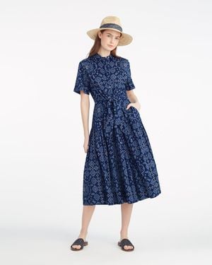 Draper James Riley Midi Shirtdress In Bandana Blue