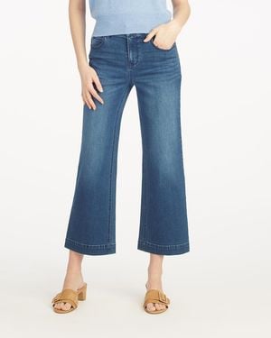 Draper James 5-pocket Wide Leg Crop - Blue