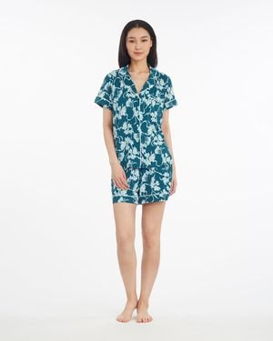 Draper James Sara Pajama Set In Wild Grove - Blue