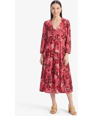 Draper James Katie Midi Dress In Spring Floral - Red