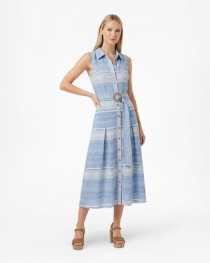 Draper James Vera Sleeveless Midi Dress In Stripe - Blue