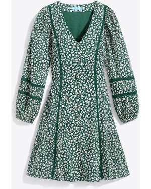 Draper James Gwen Long-sleeve Dress In Gauzy Cotton - Green