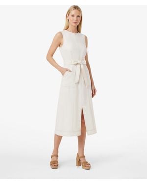 Draper James Thea Midi Dress In Linen - White