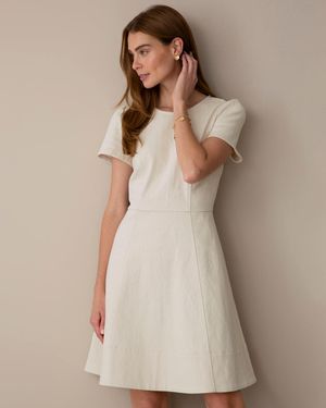 Draper James Florence Natural Seamed Denim Dress