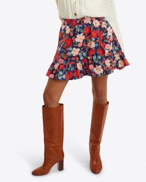 Draper James Ruffle Wrap Skirt In Stretch Poplin - Red